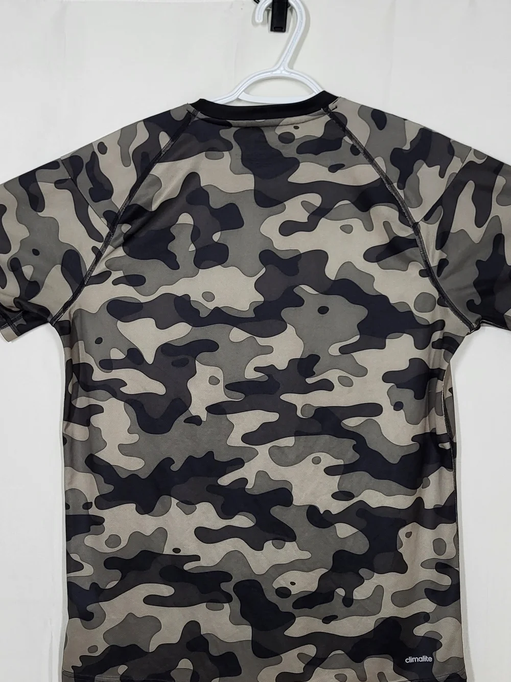 adidas Camo Short Sleeve Performance Tee - Black & Gray & Olive - Picture 6 of 12